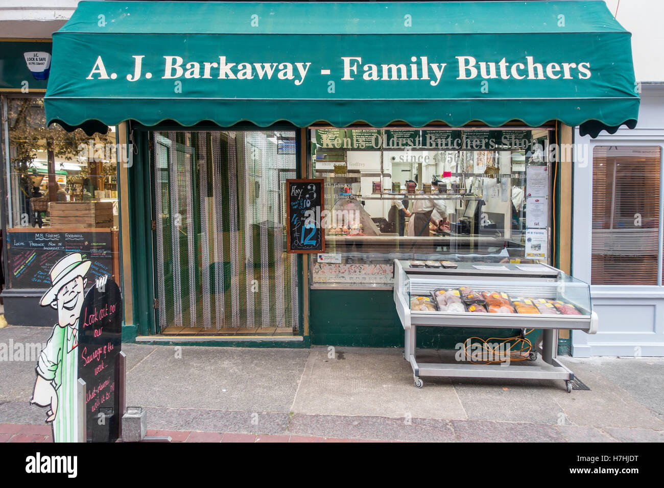 A J Barkaway Family Butchers West Street Faversham Kent England Stock Photo