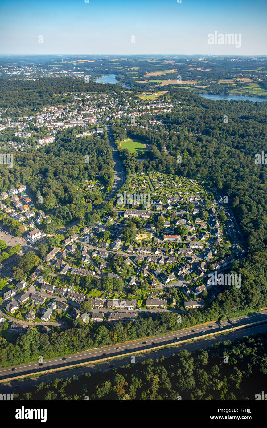 Aerial view, South Essen settlement Altenhof II, historic workers