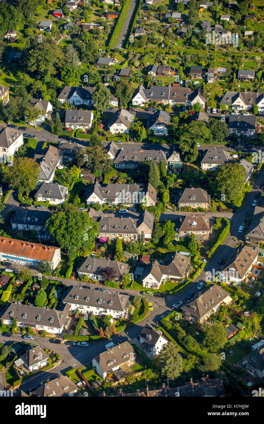 Aerial view, South Essen settlement Altenhof II, historic workers