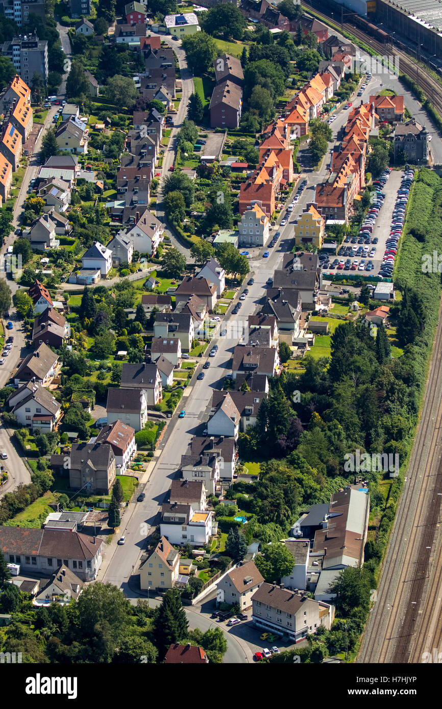 Aerial view, HagenHohenlimburg Hoesch settlement, workers' settlement