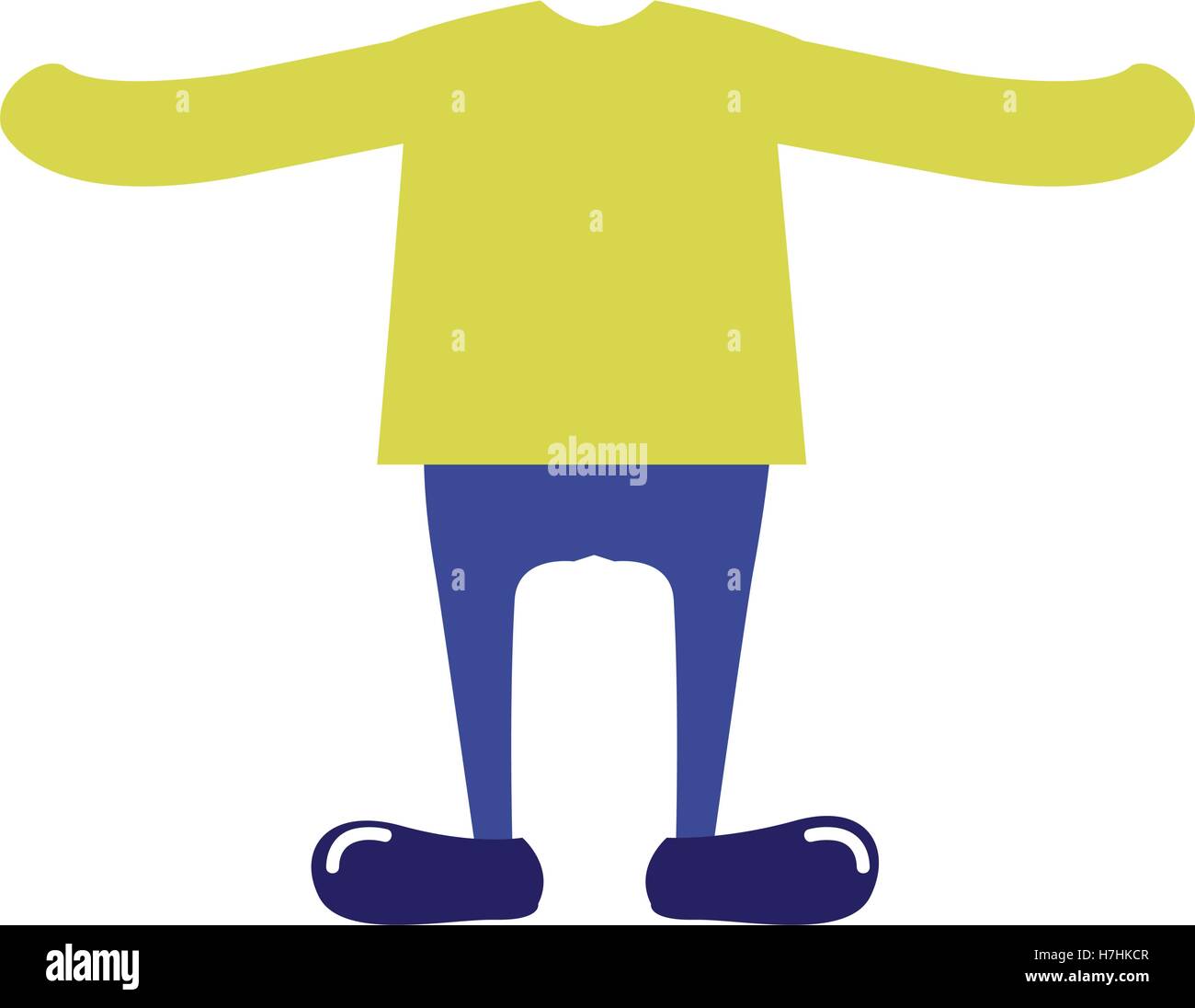 blue pants and yellow shirt