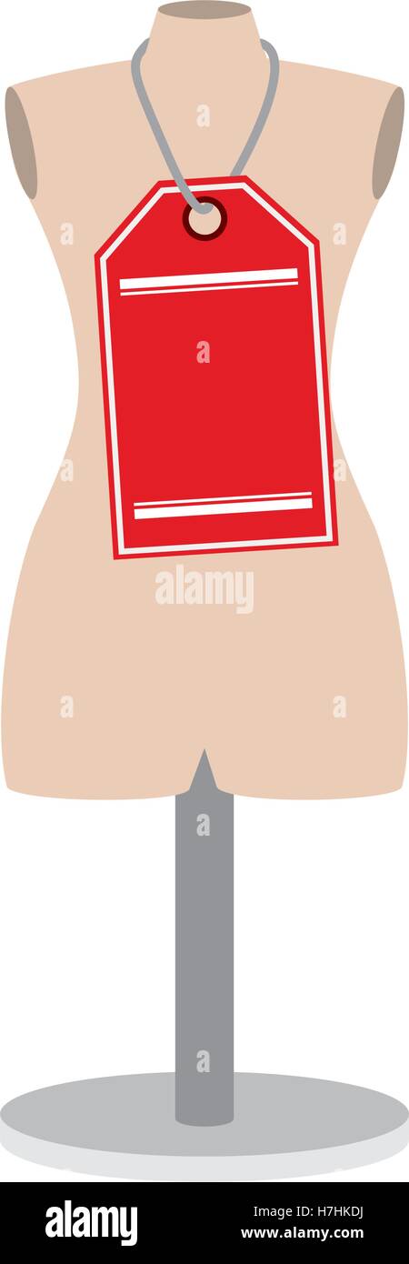 manikin icon over white background. tailor shop design. vector ...
