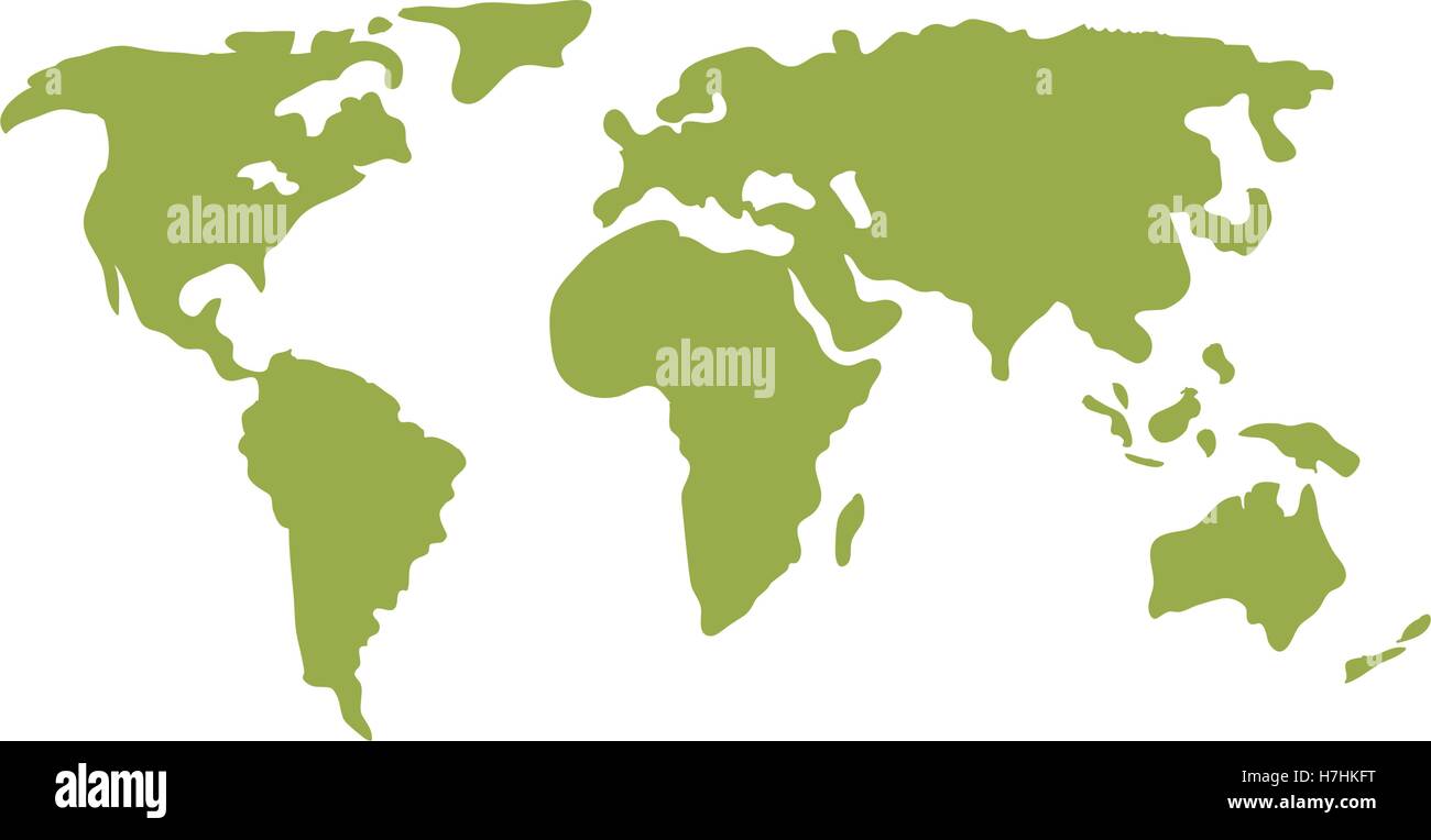 green world map icon over white background. vector illustration Stock