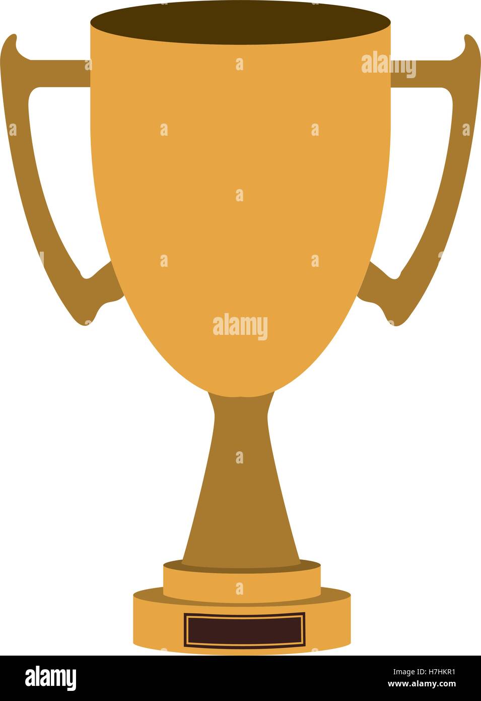 gold trophy cup icon over white background. vector illustration Stock