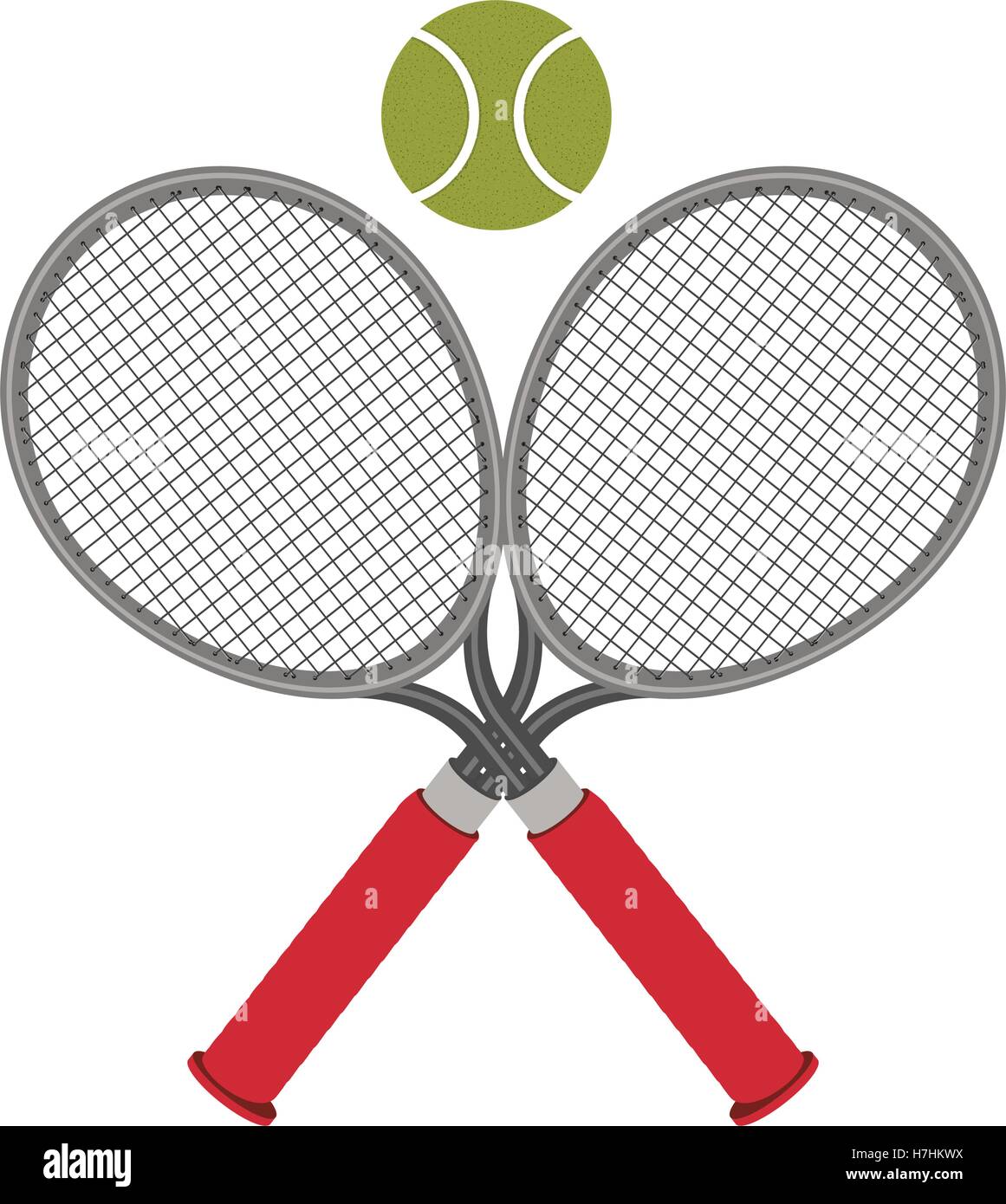 ball and racket tennis sport equipment icon over white background ...