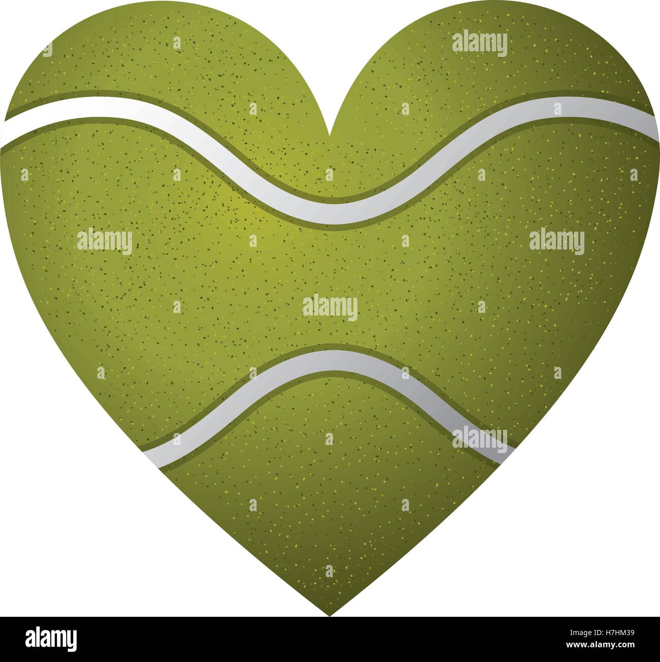 tennis ball in heart shape icon over white background. vector