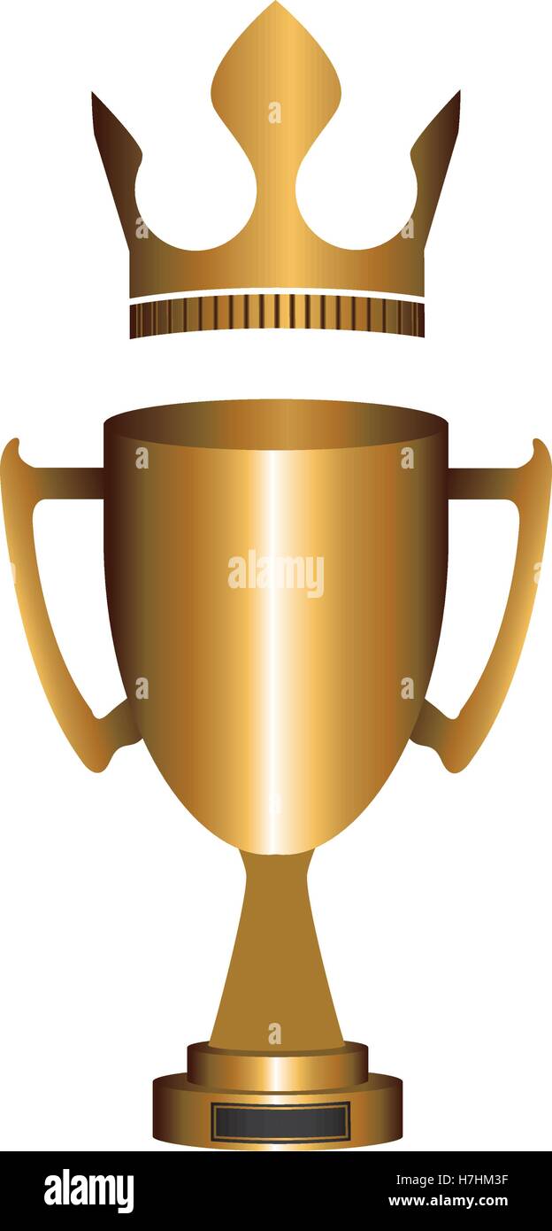 gold trophy cup icon over white background. vector illustration Stock ...