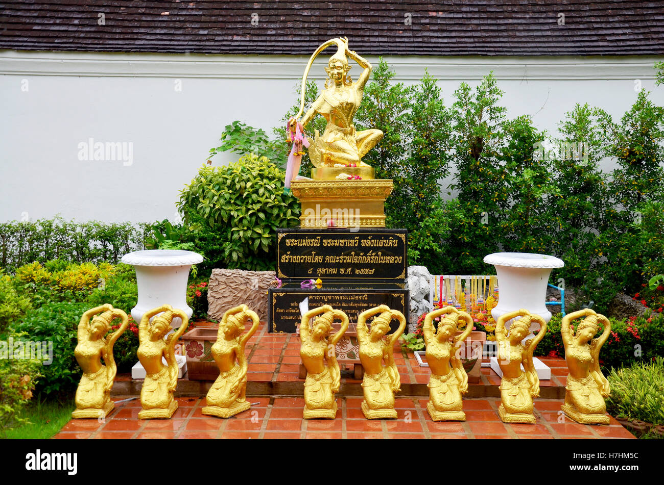 Thai angel statue name Phra Mae Thorani is an chthonic goddess from buddhist mythology in