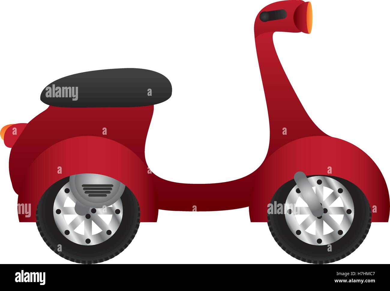 red scooter motorcycle icon over white background. transportation ...