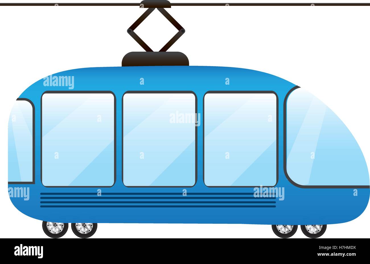 blue cableway icon over white background. transportation vehicle design ...