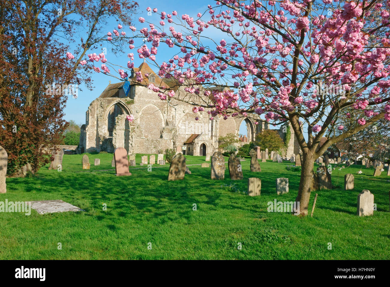Winchelsea Church, in spring, East Sussex., England, UK Stock Photo