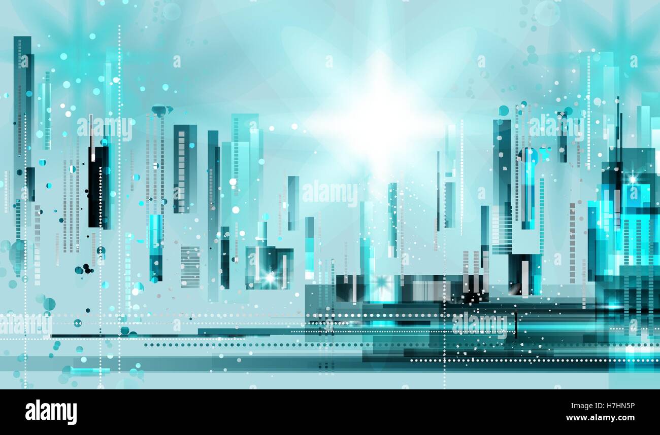 Modern night city skyline at night Stock Vector Image & Art - Alamy