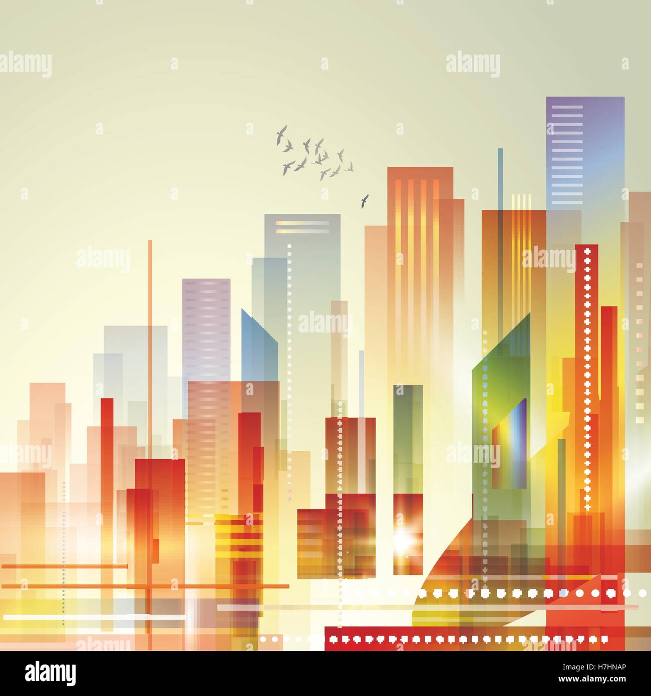 Abstract modern city skyline Stock Vector Image & Art - Alamy