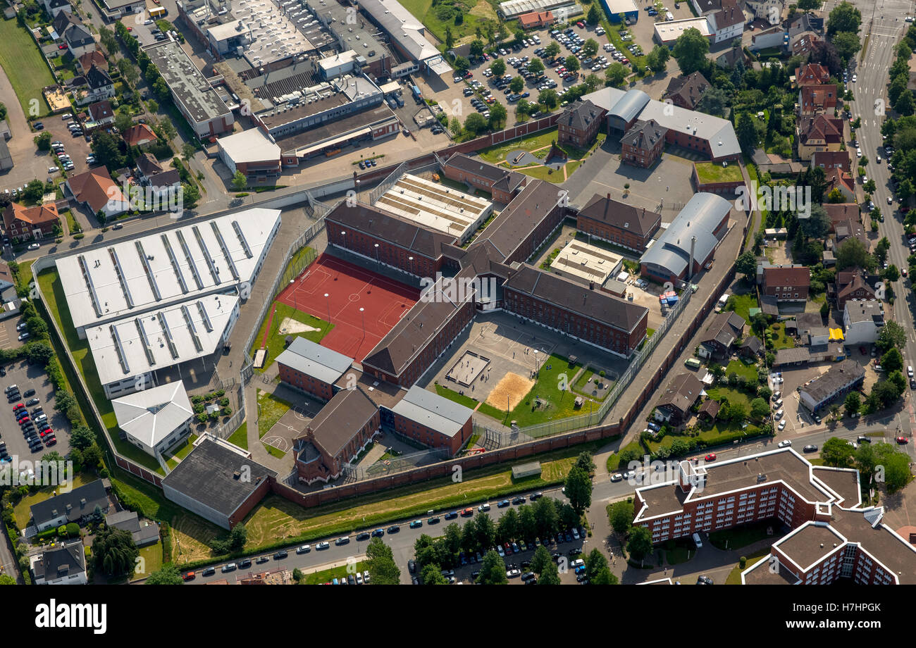 Herford Prison, largest juvenile correctional facility, Kreuzbau-Preußisches penitentiary, Herford, North Rhine-Westphalia Stock Photo