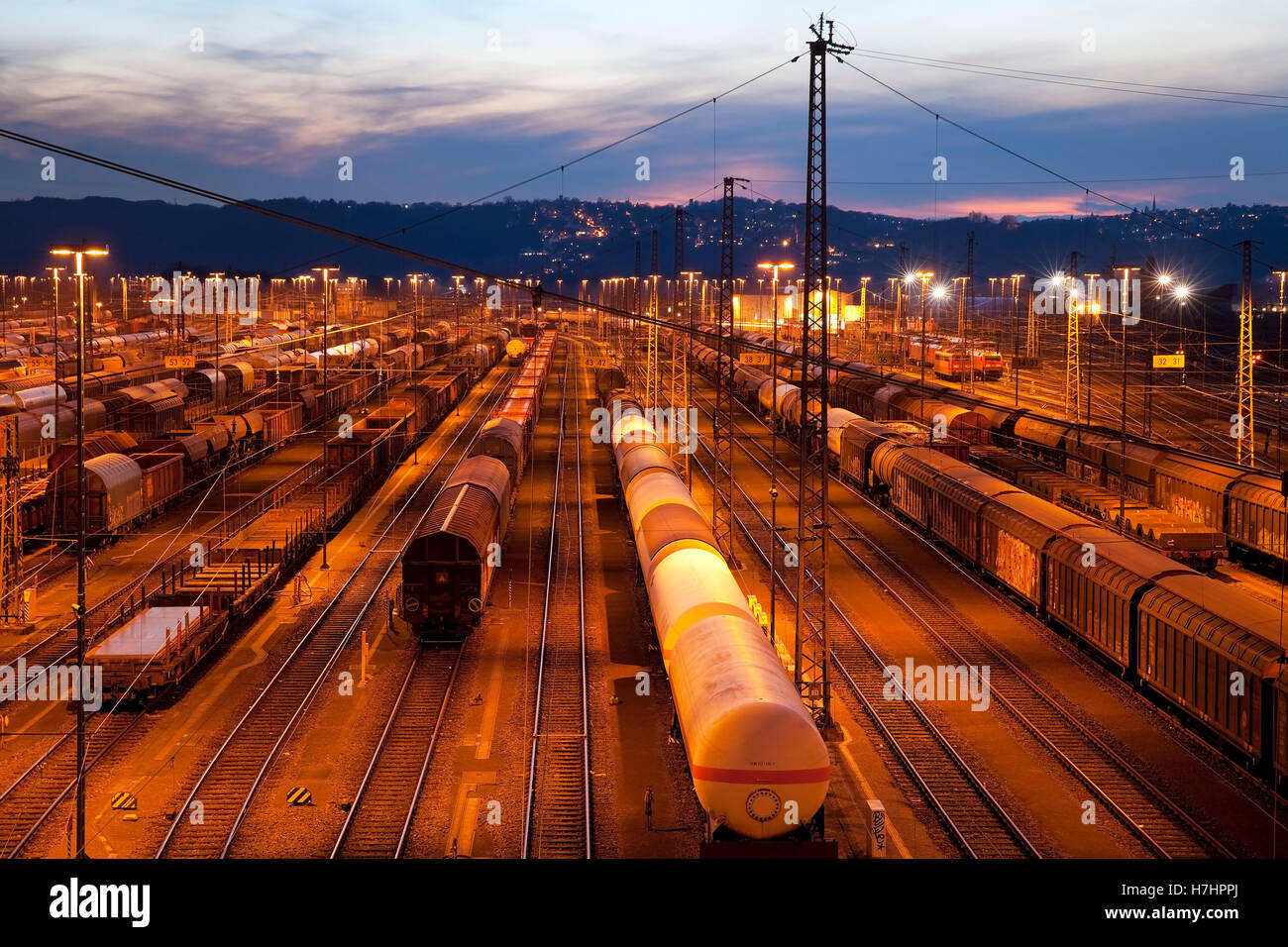 Freight train depot, Hagen, Ruhr District, North RhineWestphalia Stock