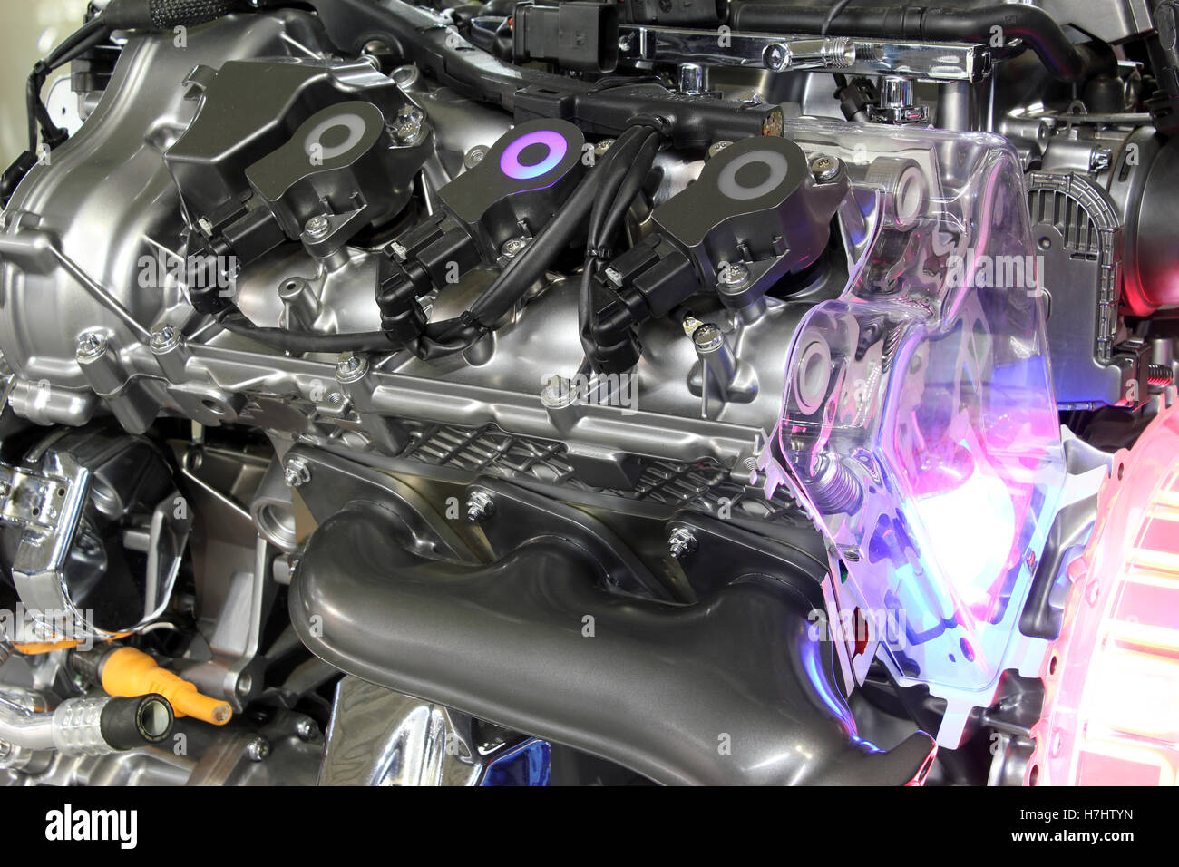 car hybrid engine futuristic technology Stock Photo