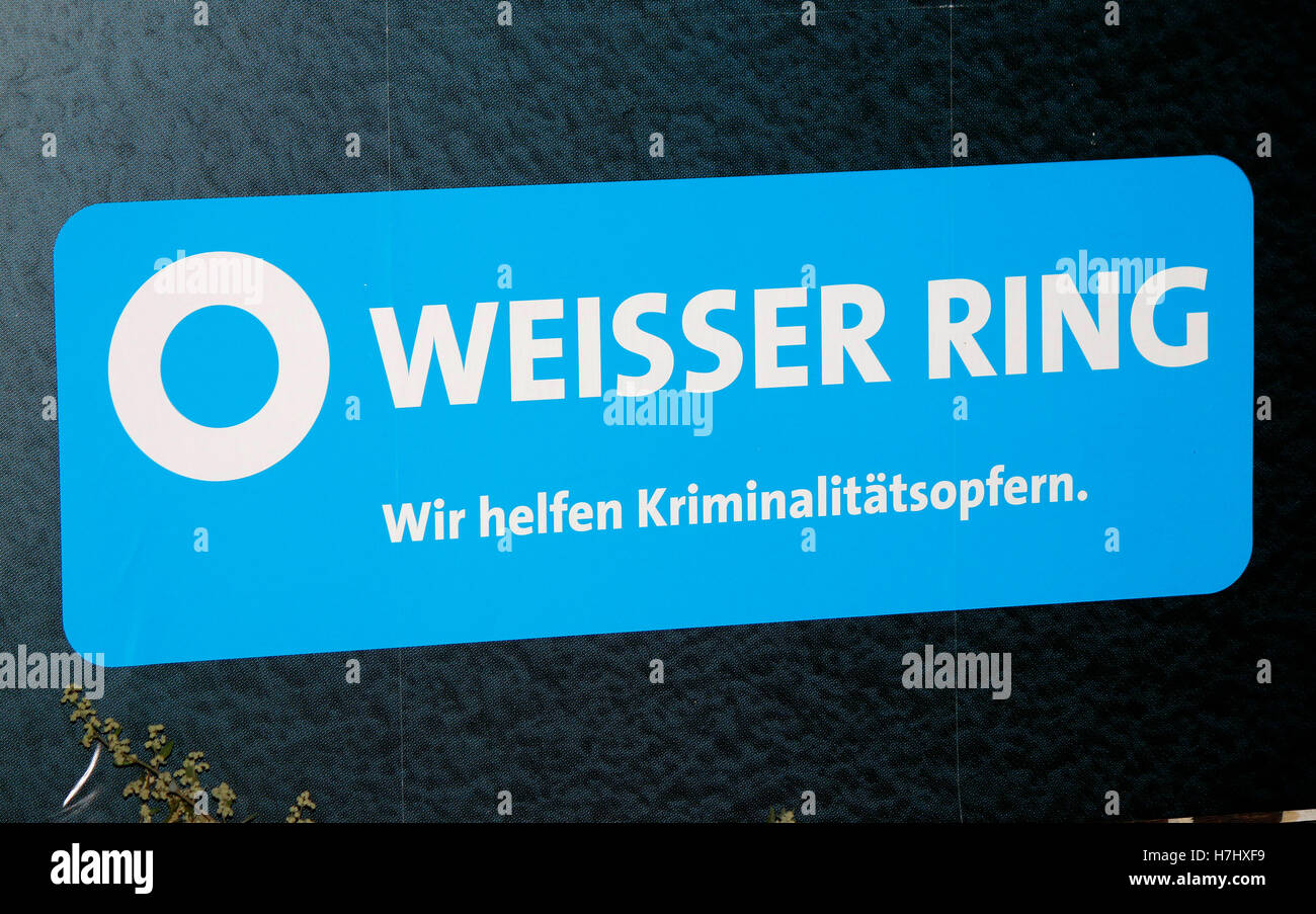 das Logo der Marke 'Weisser Ring', Berlin. Stock Photo