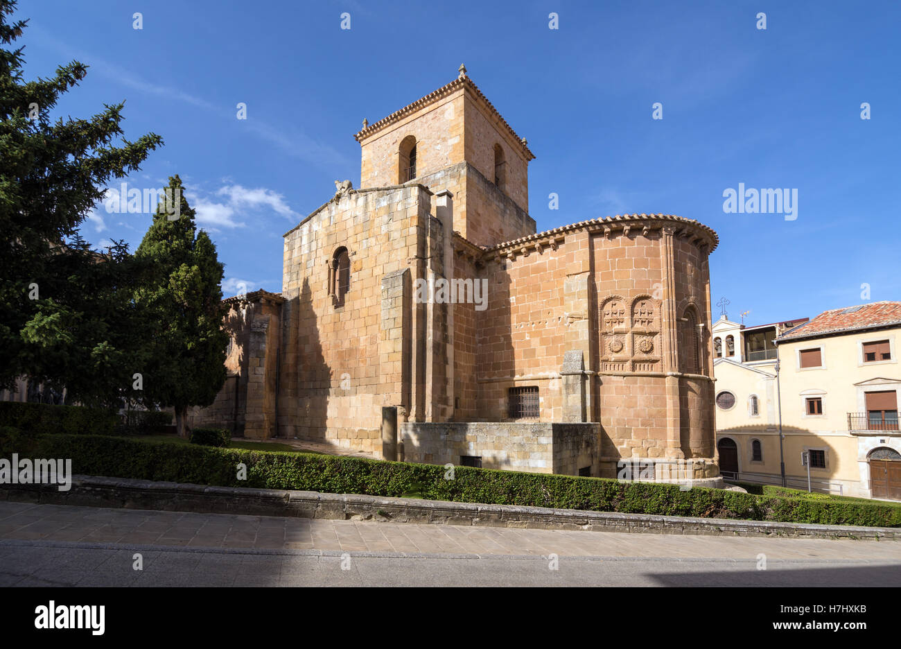 SORIA, SPAIN - NOVEMBER 2, 2016: Church of San Juan de Rabanera, Castilian Romanesque monument that the city of Soria, Spain Stock Photo