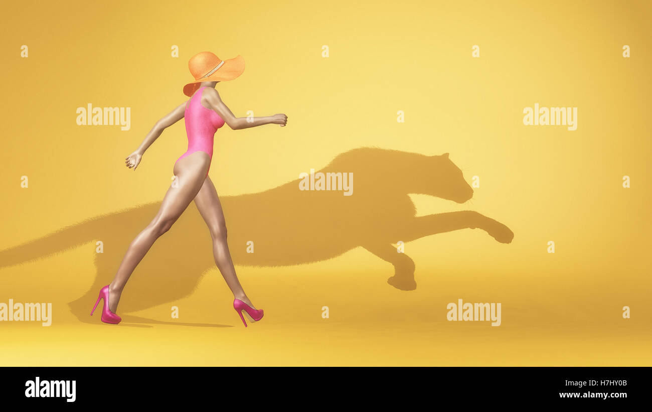 Woman Walking Cheetah High Resolution Stock Photography And Images Alamy