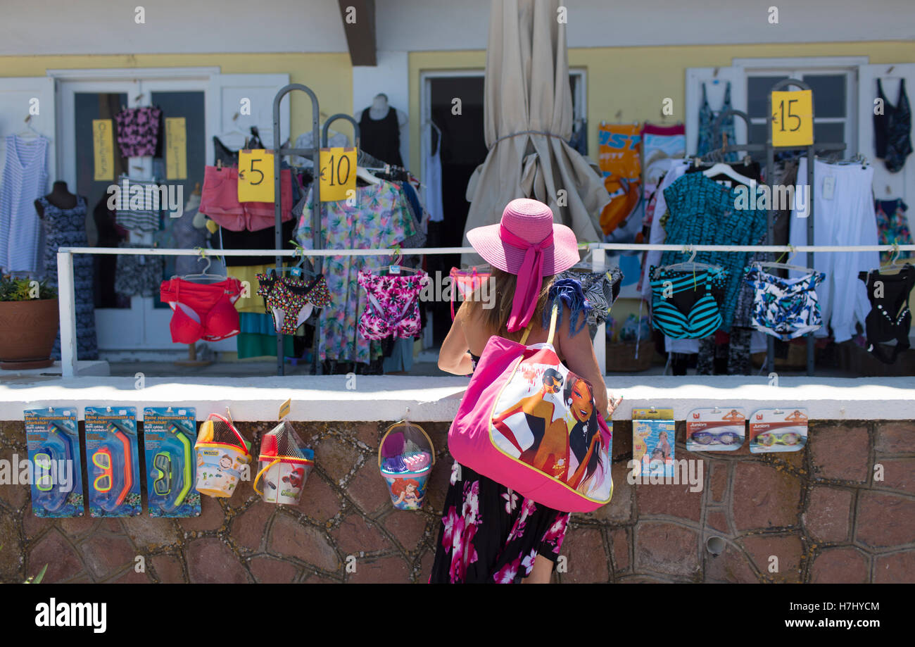 clothing shop in Greece Stock Photo Alamy