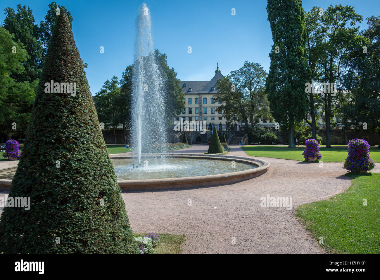 Fountain in the Schloßgarten, Fulda, Germany, Europe. Stock Photo