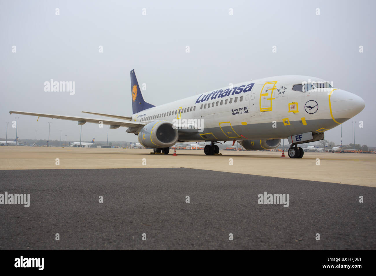 FRANKFURT,GERMANY-MAY 13: LUFTHANSA last 737 'BOBBY 'in Frankfurt,Germany.Lufthansa is a German airline and also the largest air Stock Photo