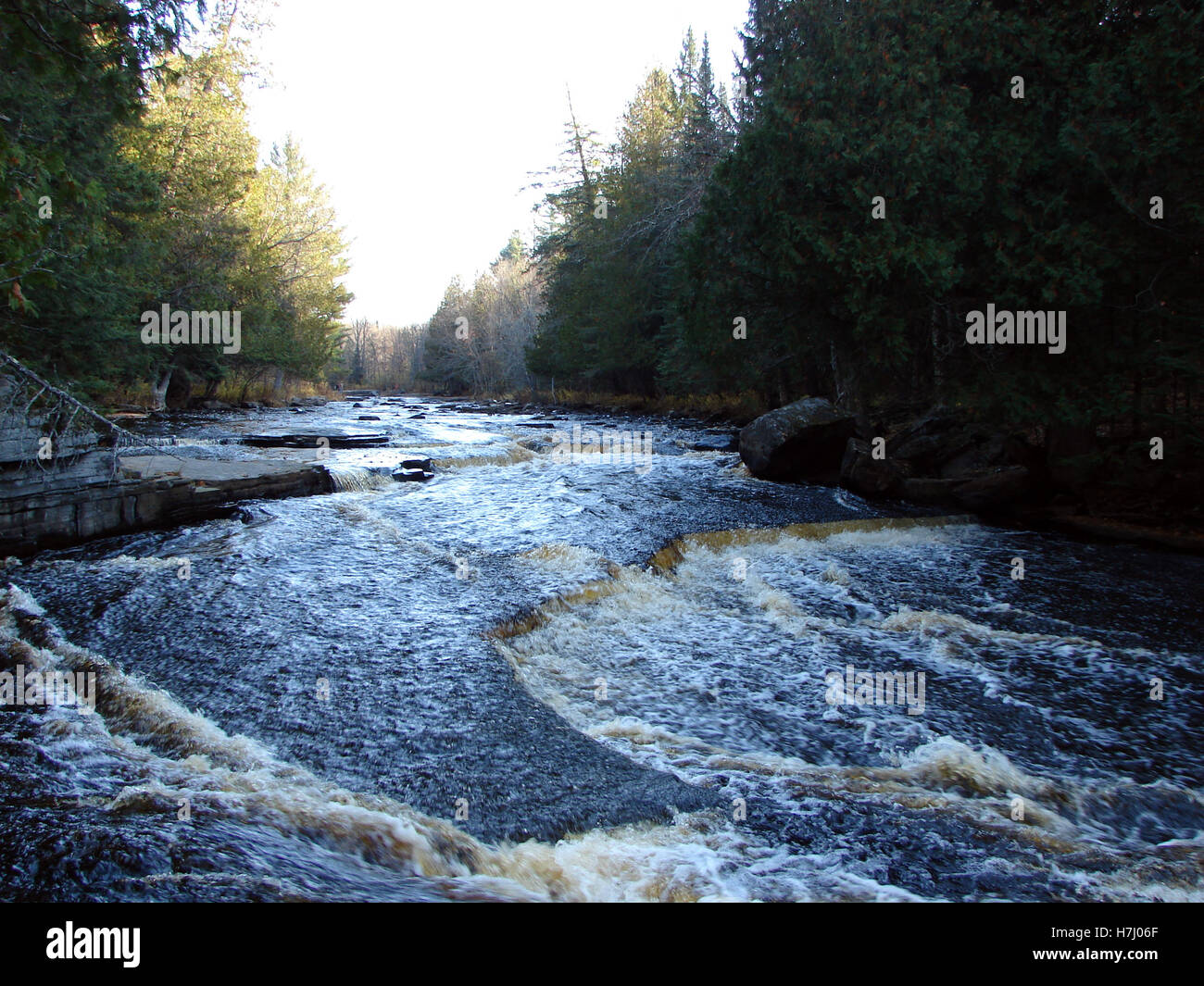 Canyon Falls and on the Sturgeon River Stock Photo Alamy
