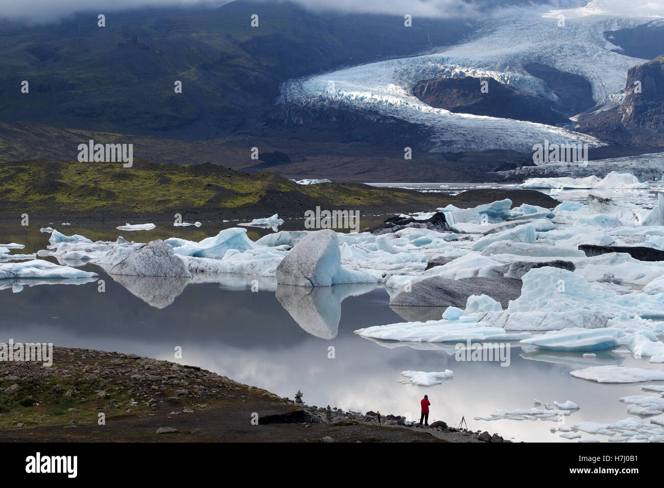 skaftafell glacier, fjallsárlón iceberg lagoon, iceland Stock Photo