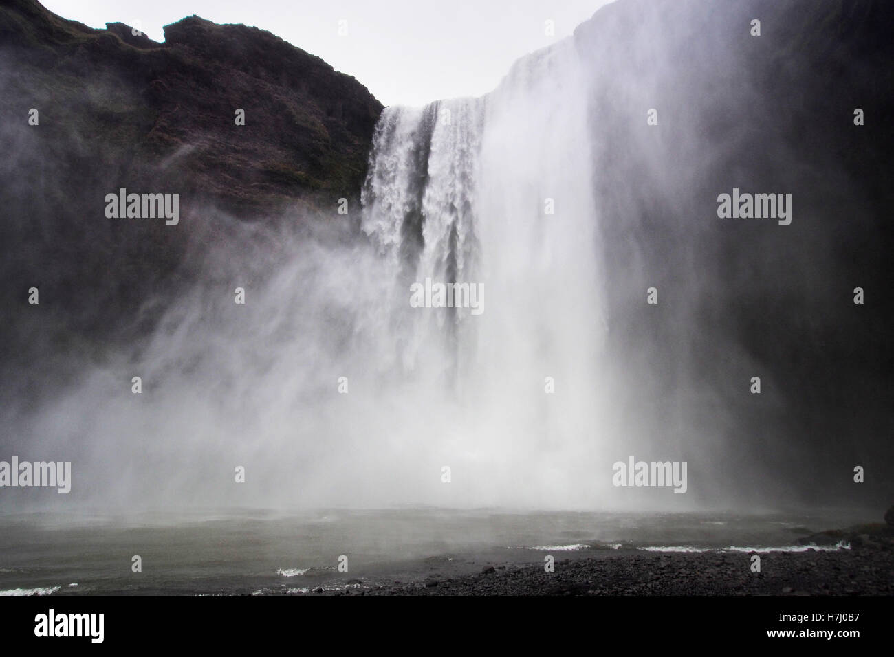 Skógafoss waterfall in Iceland Stock Photo