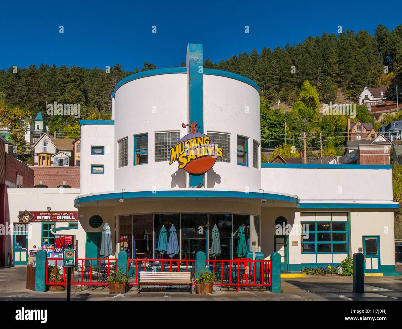Mustang Sally's Sports Bar and Grill, Lower Main Street, Deadwood, South  Dakota Stock Photo - Alamy