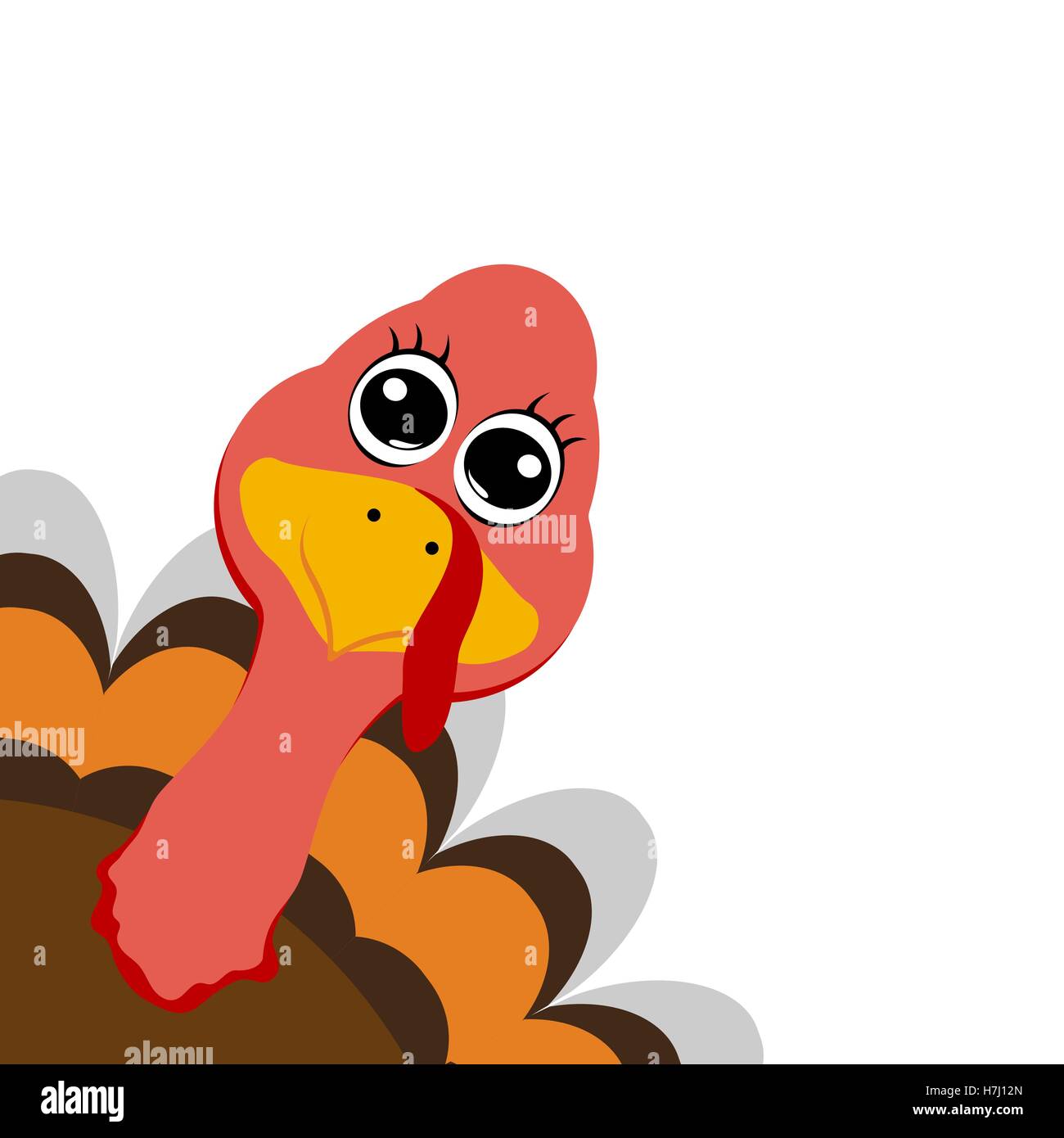 Funny turkey peeking sideways on Thanksgiving Day Stock Vector
