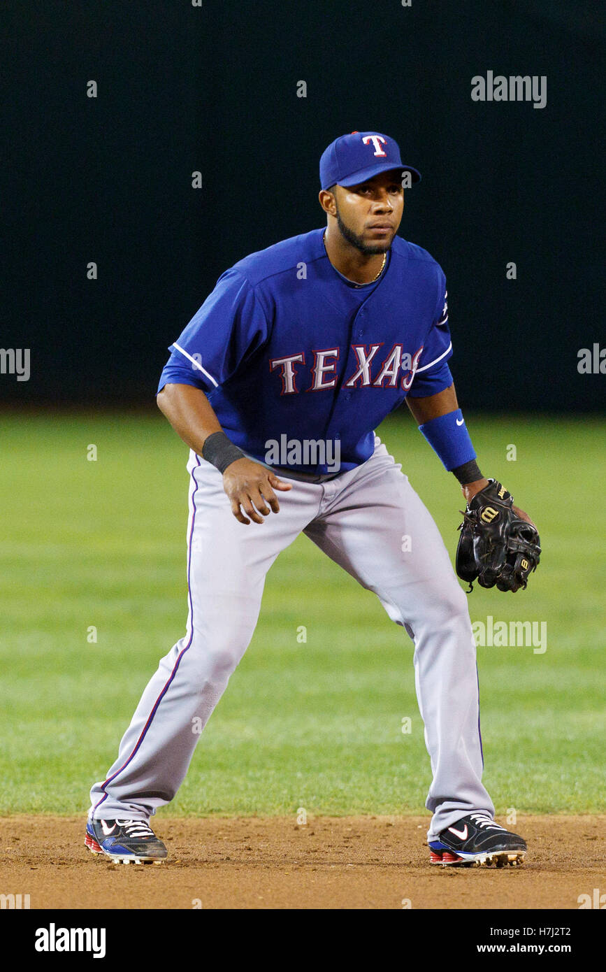 June 23, 2019: Texas Rangers shortstop Elvis Andrus #1 forces out