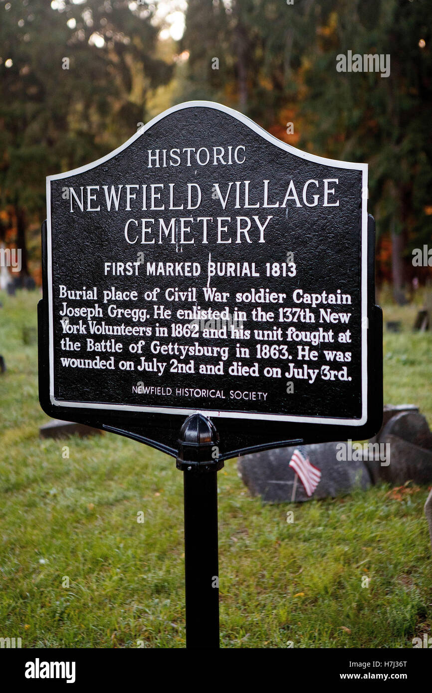 HISTORIC NEWFIELD VILLAGE CEMETERY First marked burial 1813 Burial