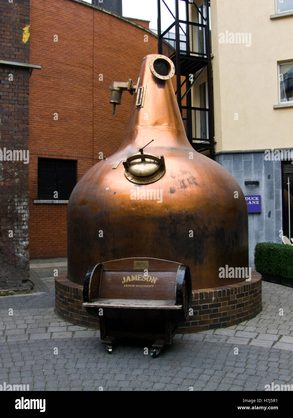Historical pot still at Jameson Distillery in Dublin, Ireland, Europe Stock Photo