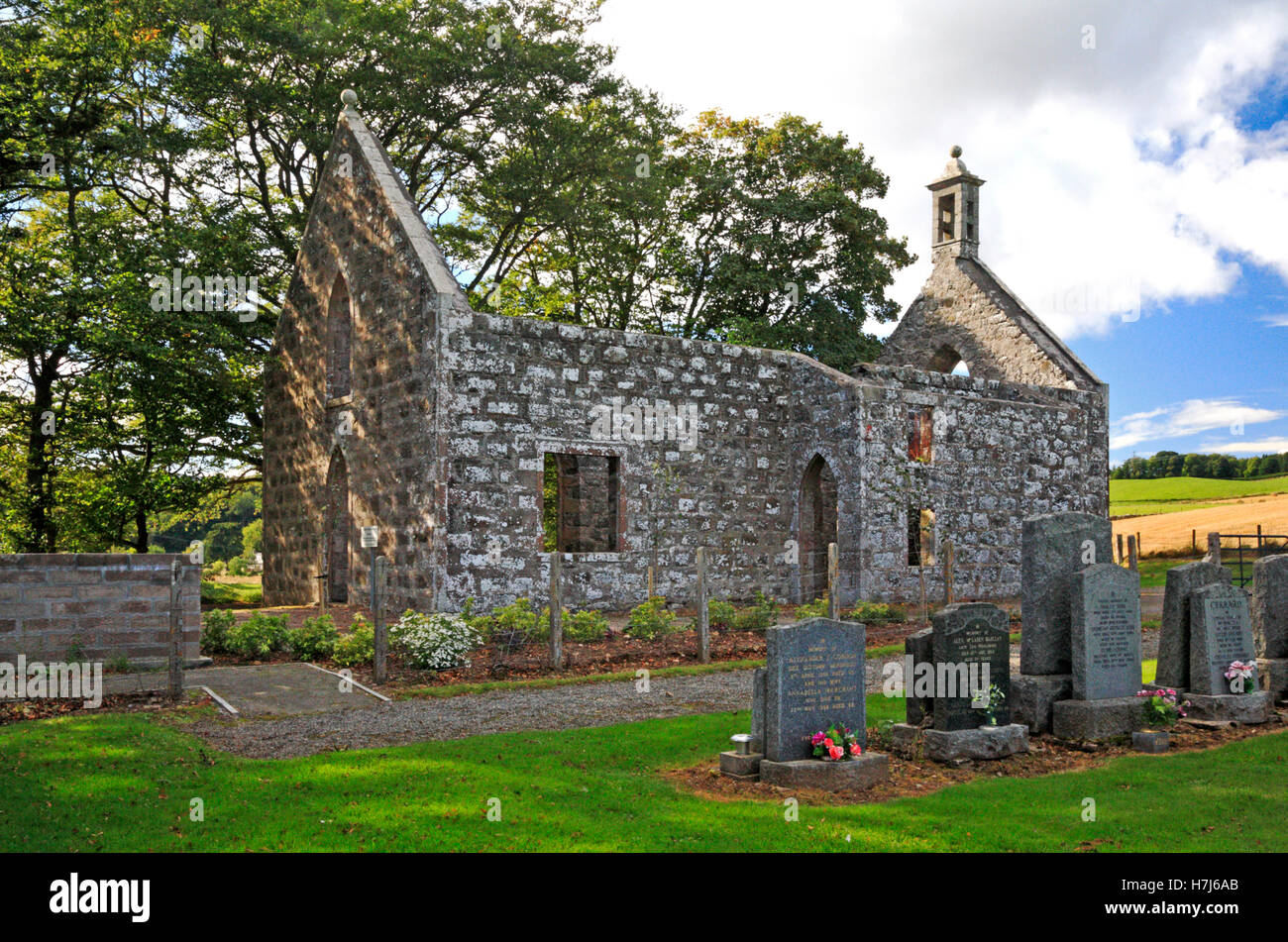 A view of the ruined church of St Mary at Auchindoir, near Lumsden
