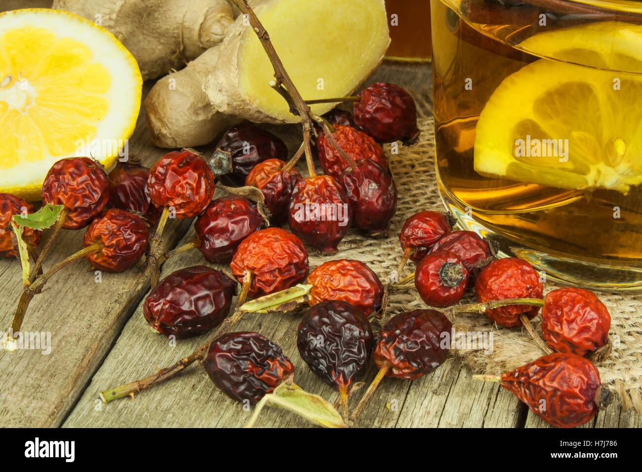 Natural treatment for colds and flu. Ginger lemon honey garlic and