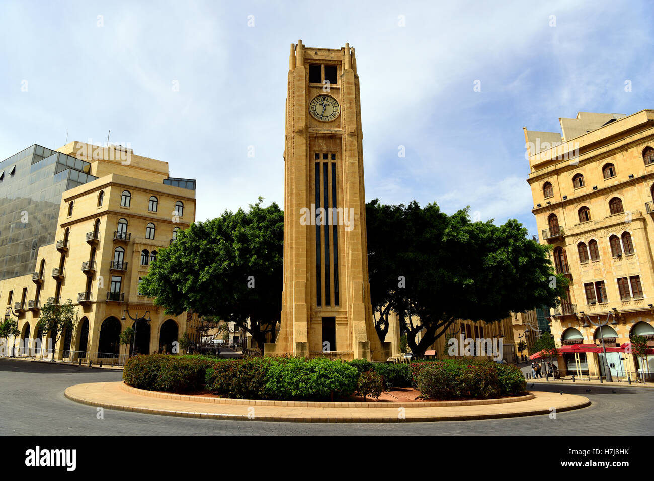 Art Deco clock tower, Nejmeh Place, Downtown, Beirut, Lebanon Stock
