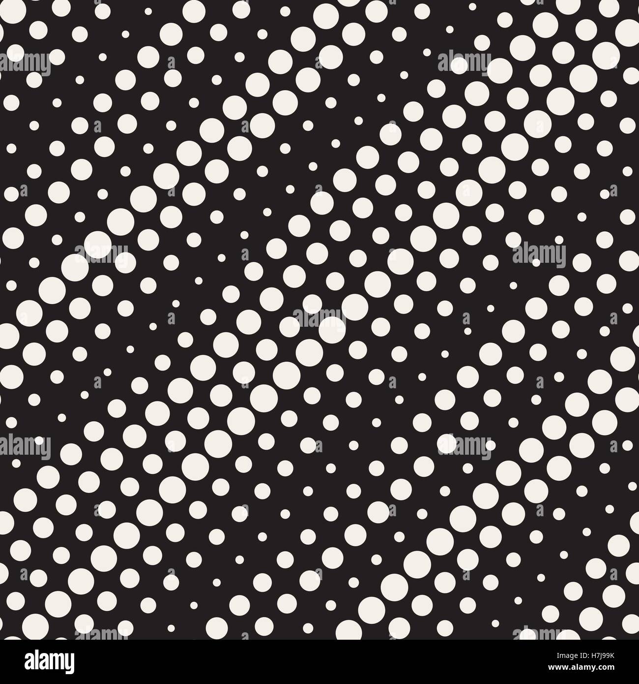 Vector Seamless Black and White Diagonal Halftone Circle Lines Pattern ...