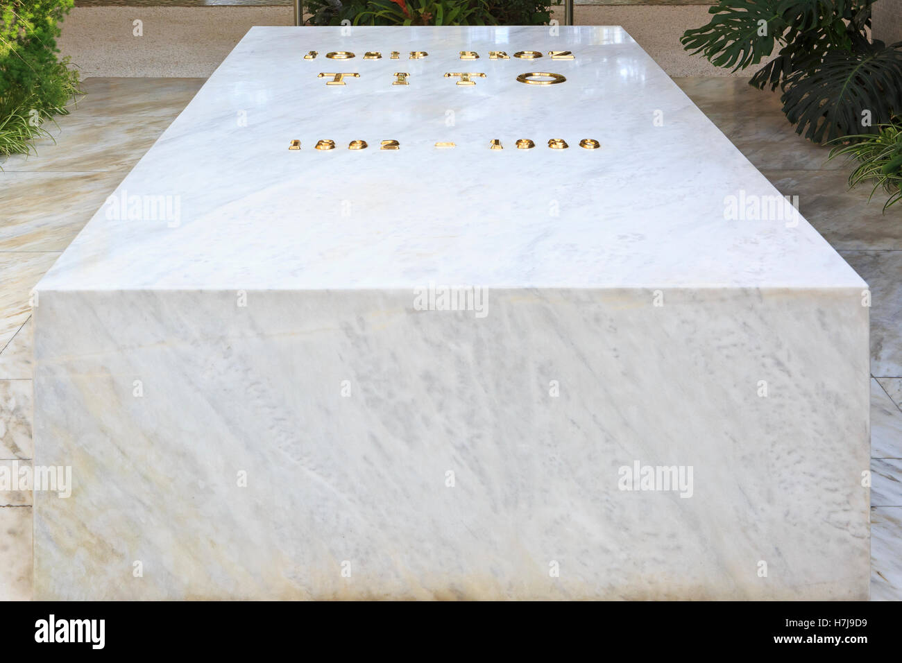 The tomb of Marshal Josip Broz Tito (1892-1980) at his mausoleum in Belgrade, Serbia Stock Photo