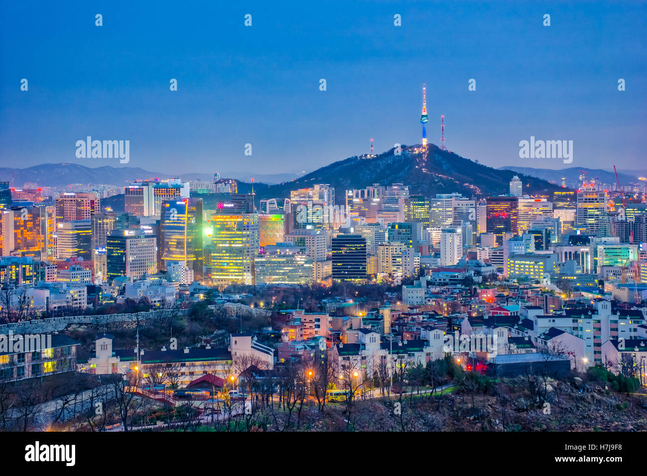 Seoul, South Korea city skyline. Stock Photo