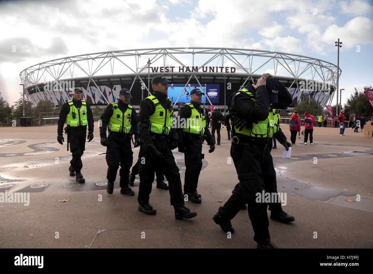 Police presence ahead of the Premier League match at London Stadium ...