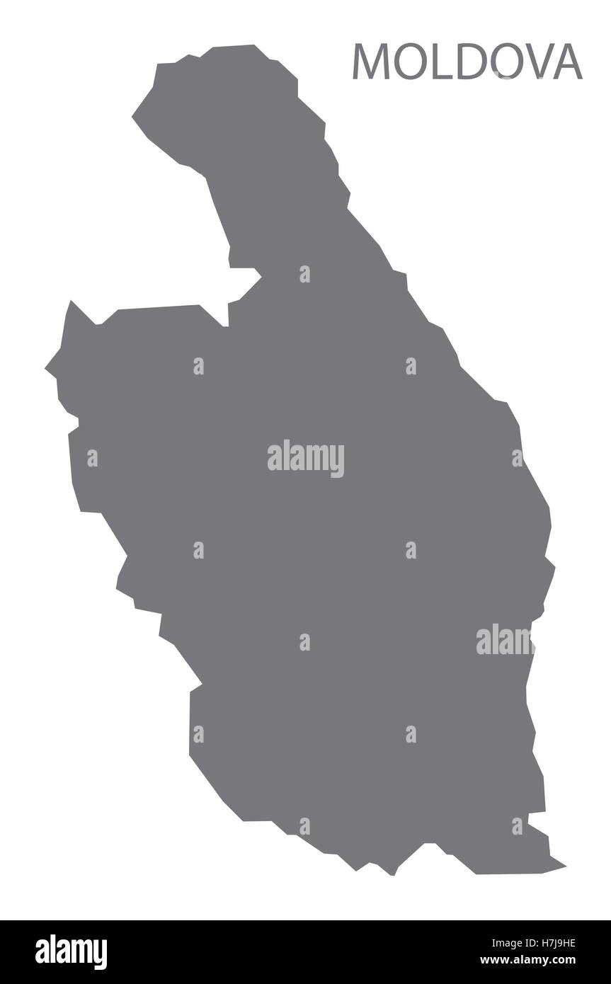 Moldova Romania Map grey Stock Vector
