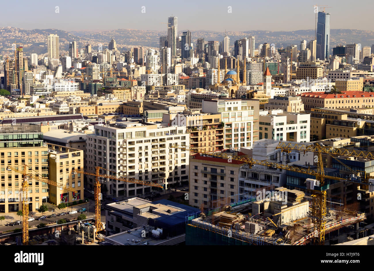 General view over the capital city Beirut, Lebanon. Stock Photo