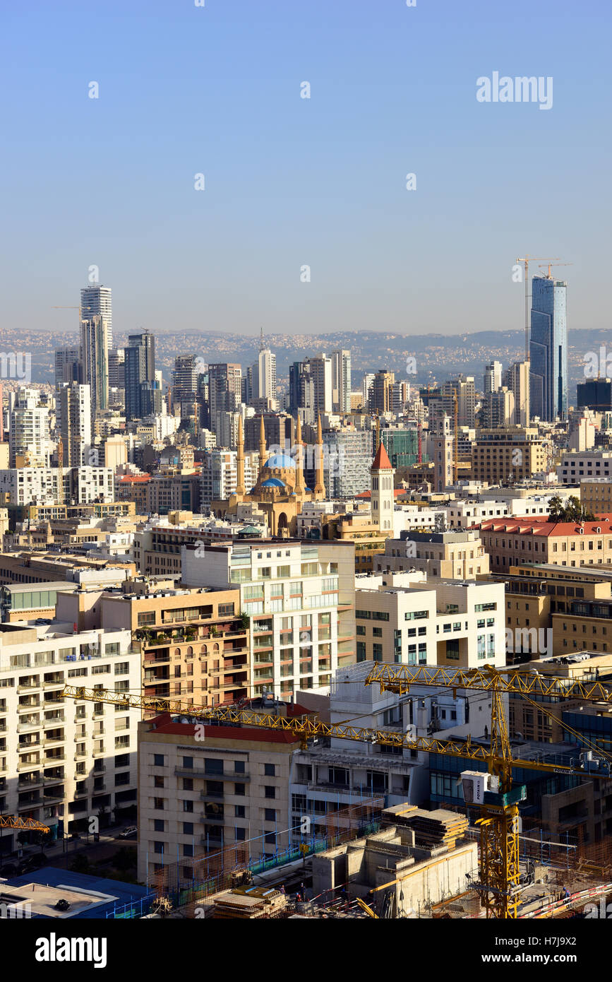 General view over Beirut, Beirut, Lebanon. Stock Photo