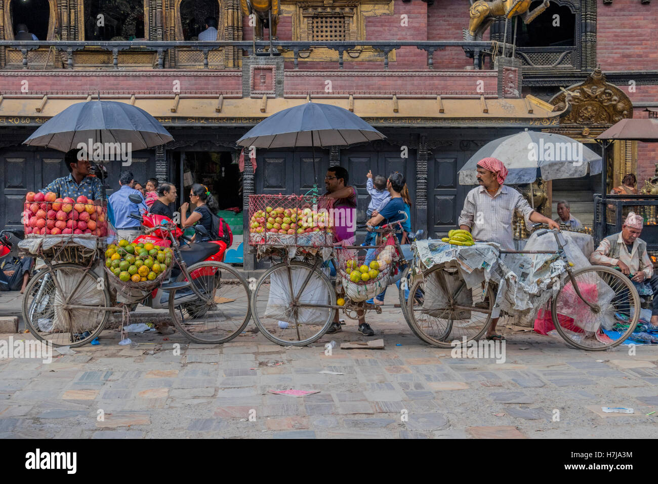 Mobile vendors selling fruit and vegetable's on the streets of