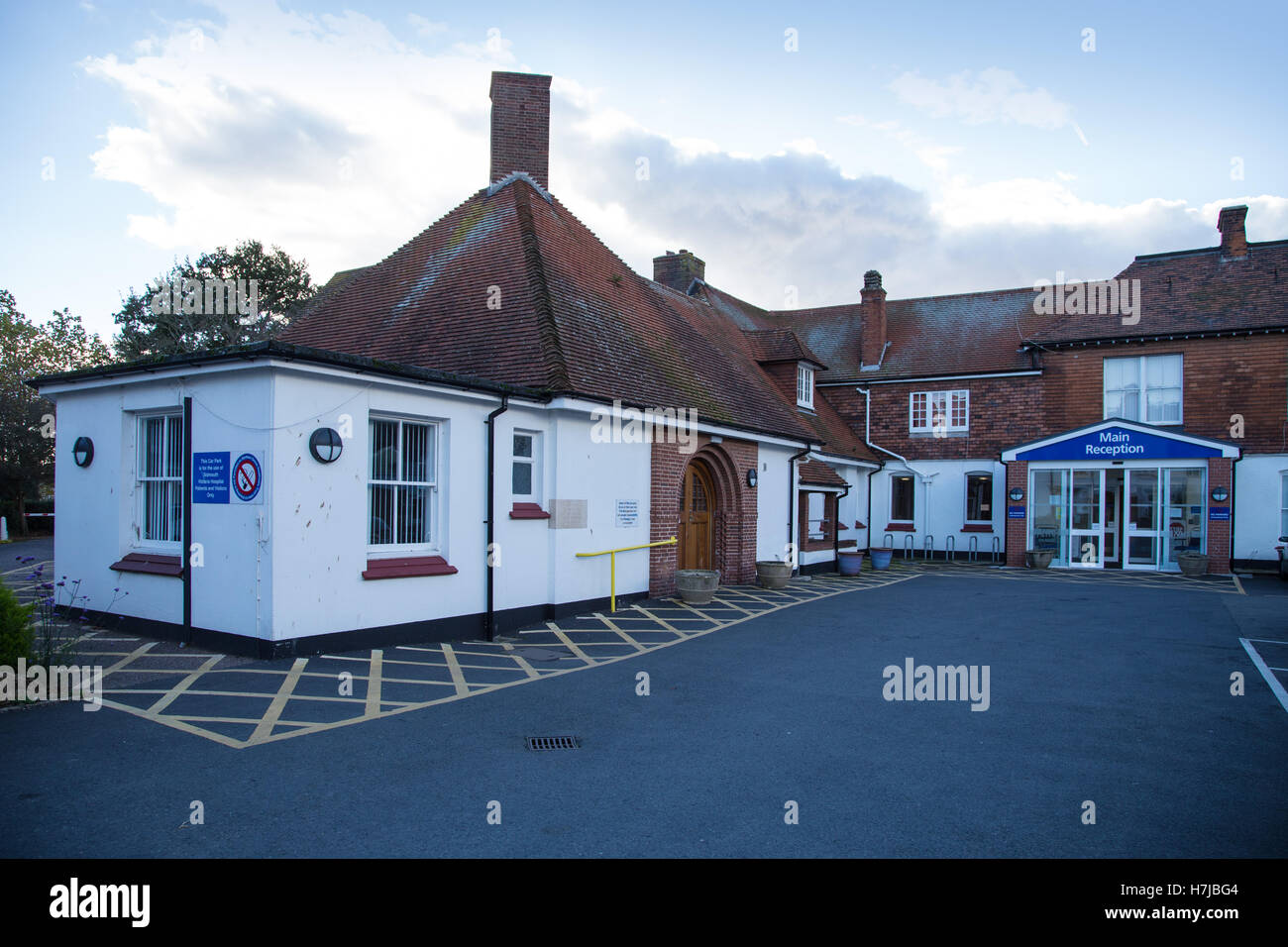 Sidmouth Victoria Hospital, in 2016. Currently threatened with closure of it's wards, in a town of predominantly elderly people. Stock Photo