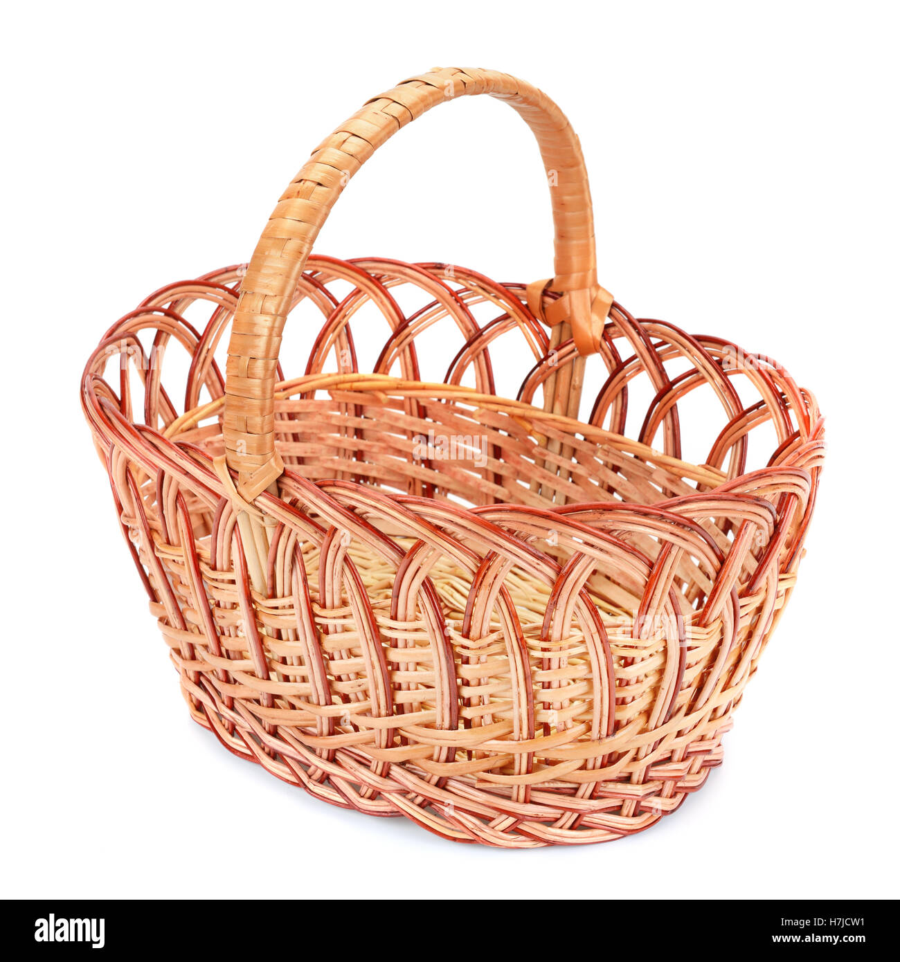 Wicker basket isolated on a white background Stock Photo - Alamy