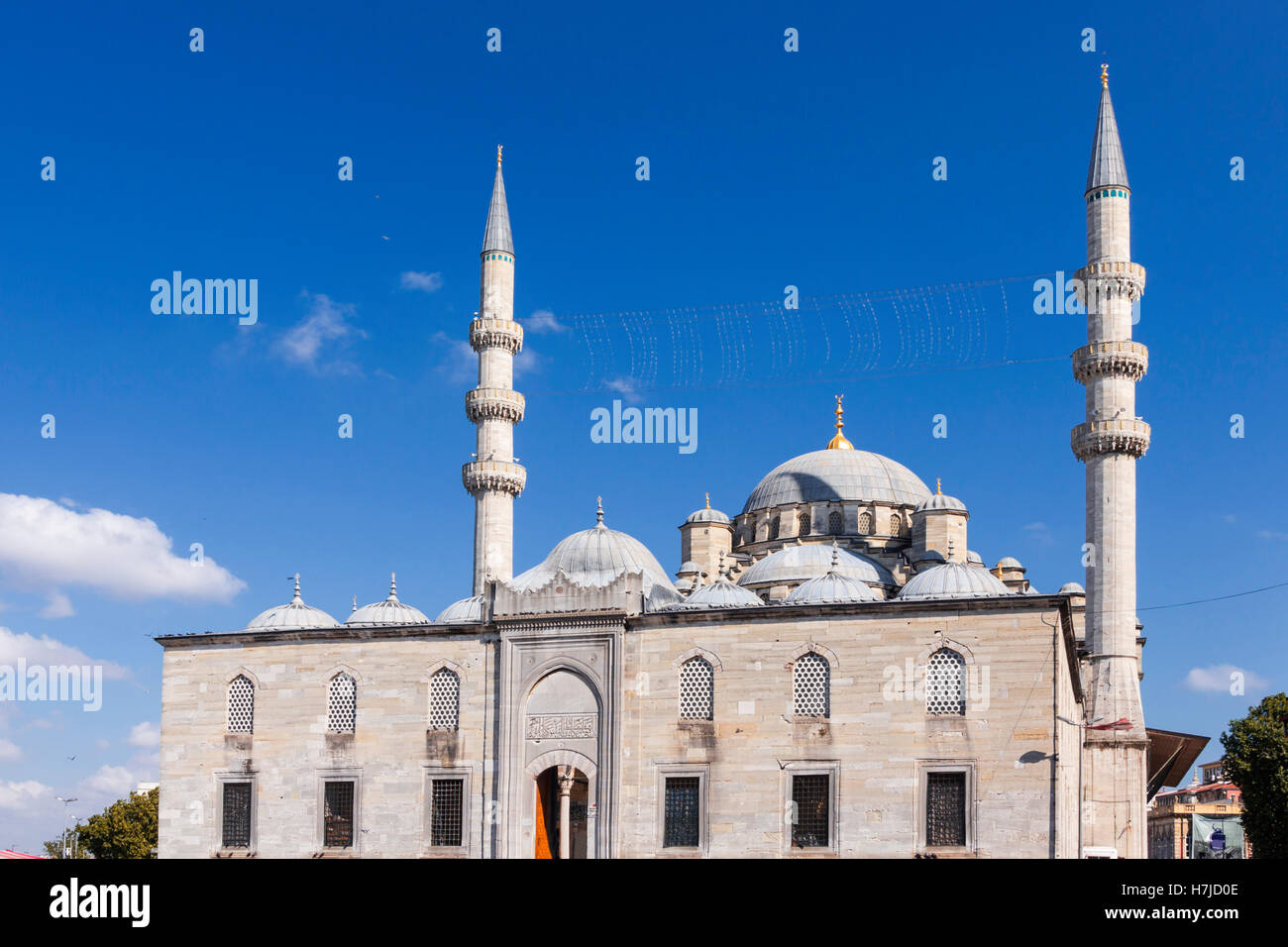 Sights of Turkey. New Mosque in Istanbul. Famous Turkish monument. Stock Photo