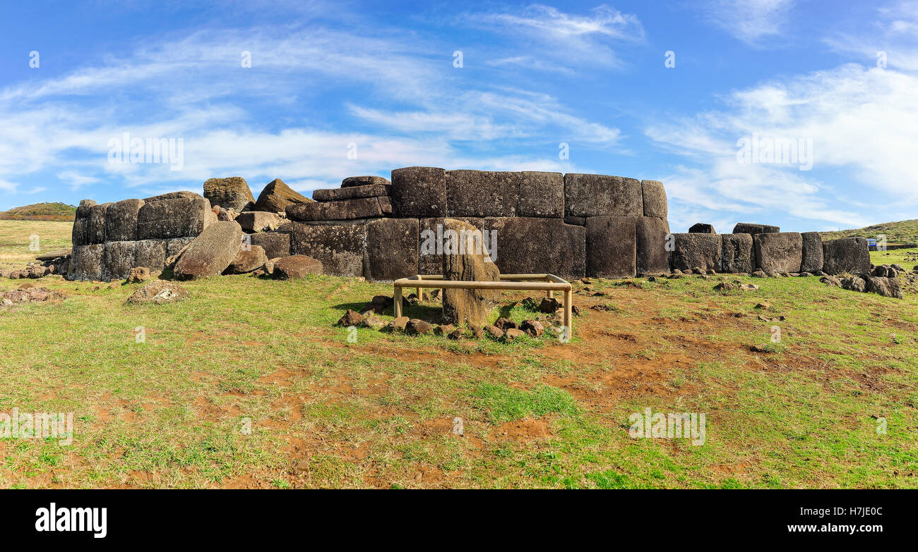 Moai statue ruins in Vaihu site, Easter Island, Chile Stock Photo Alamy