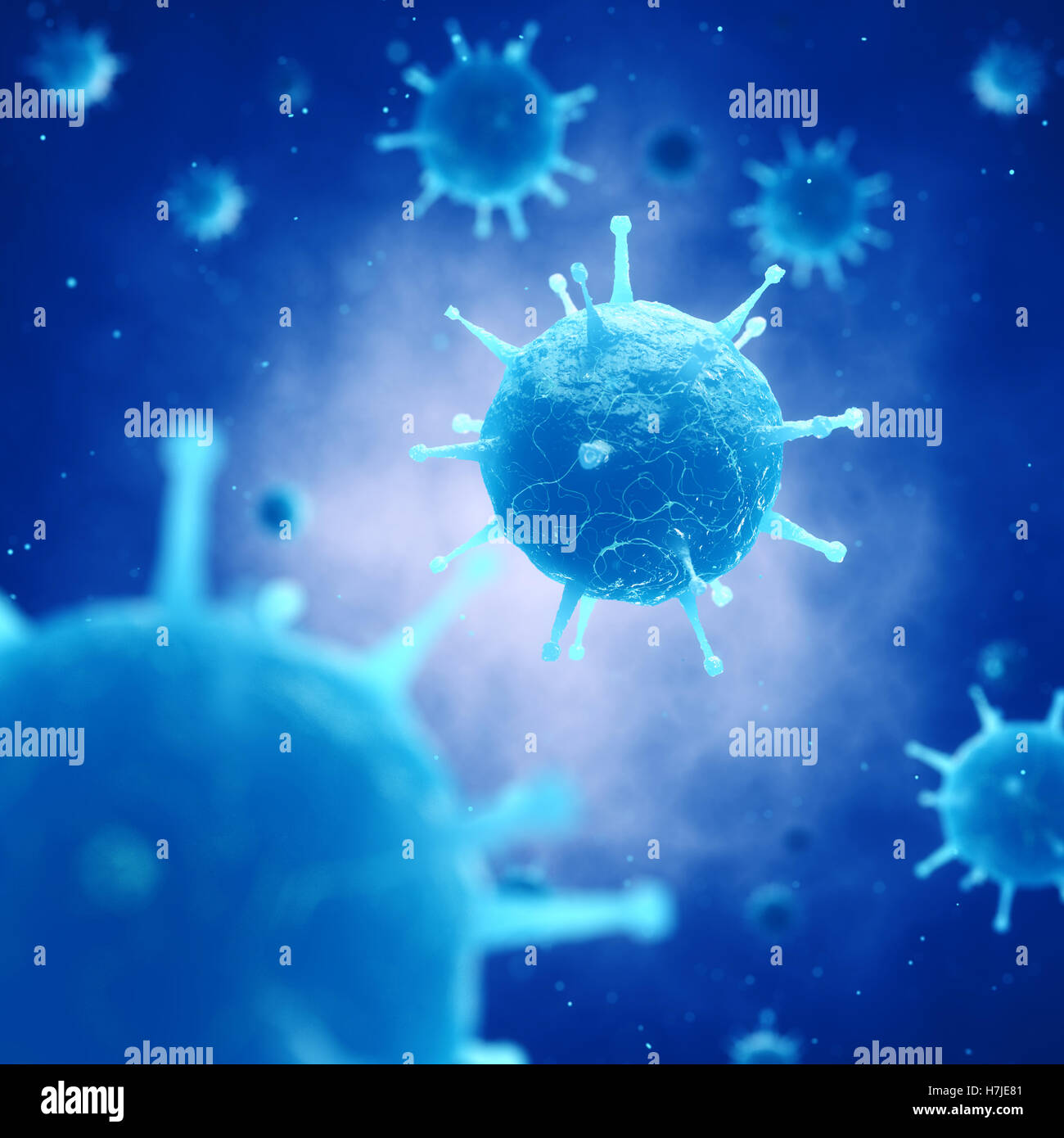 Viruses in infected organism , Viral disease pandemic , Vaccine research Stock Photo